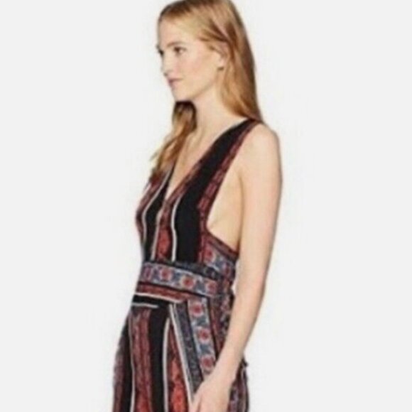 NWOT Free People Sz 10 All Shook Up Sleeveless Printed Tie Back Jumpsuit - Picture 2 of 13